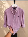 Maroon stripe shirt