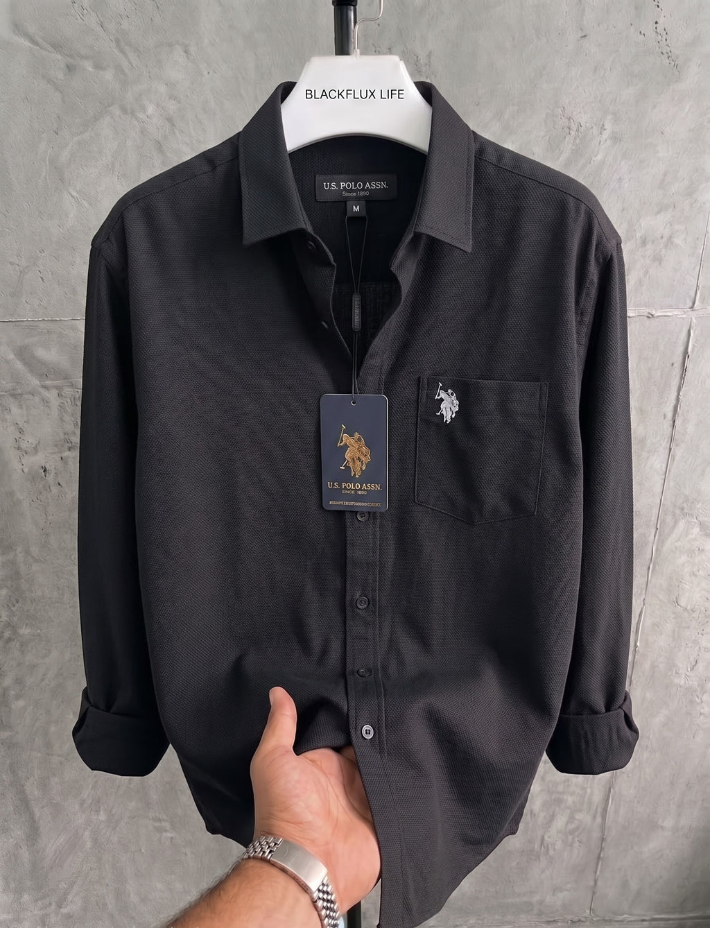 Black oxford shirt