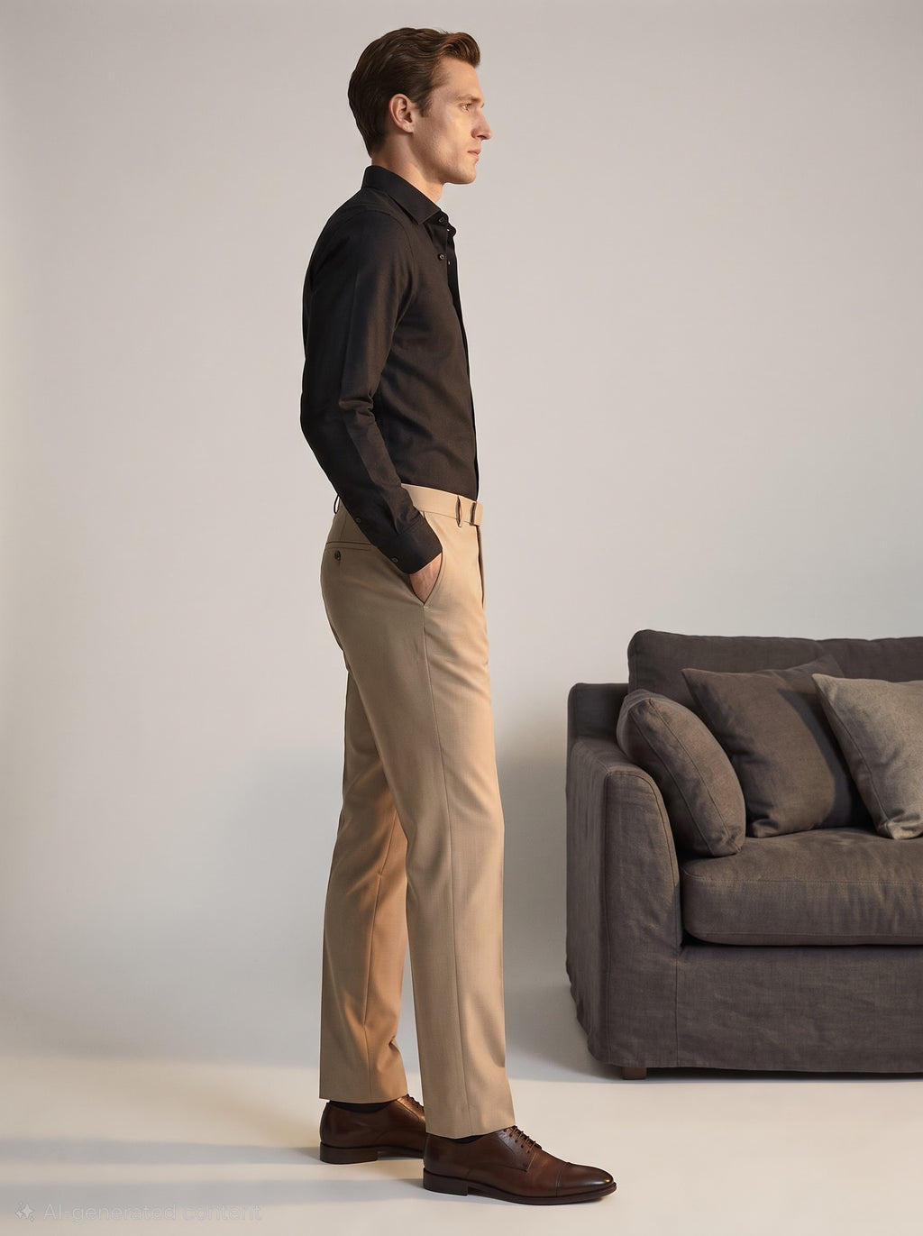Beige formal trouser