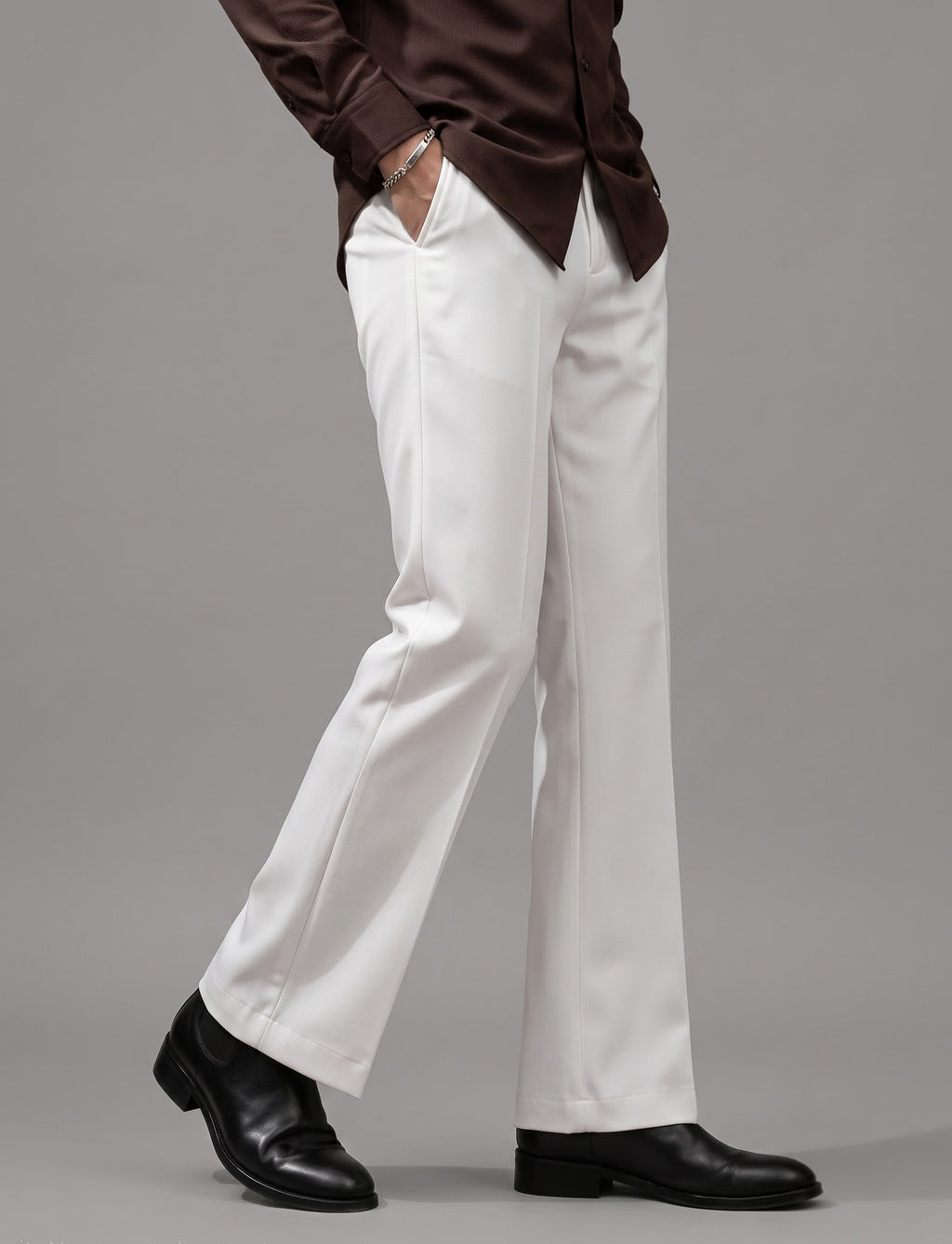 White bootcut trouser
