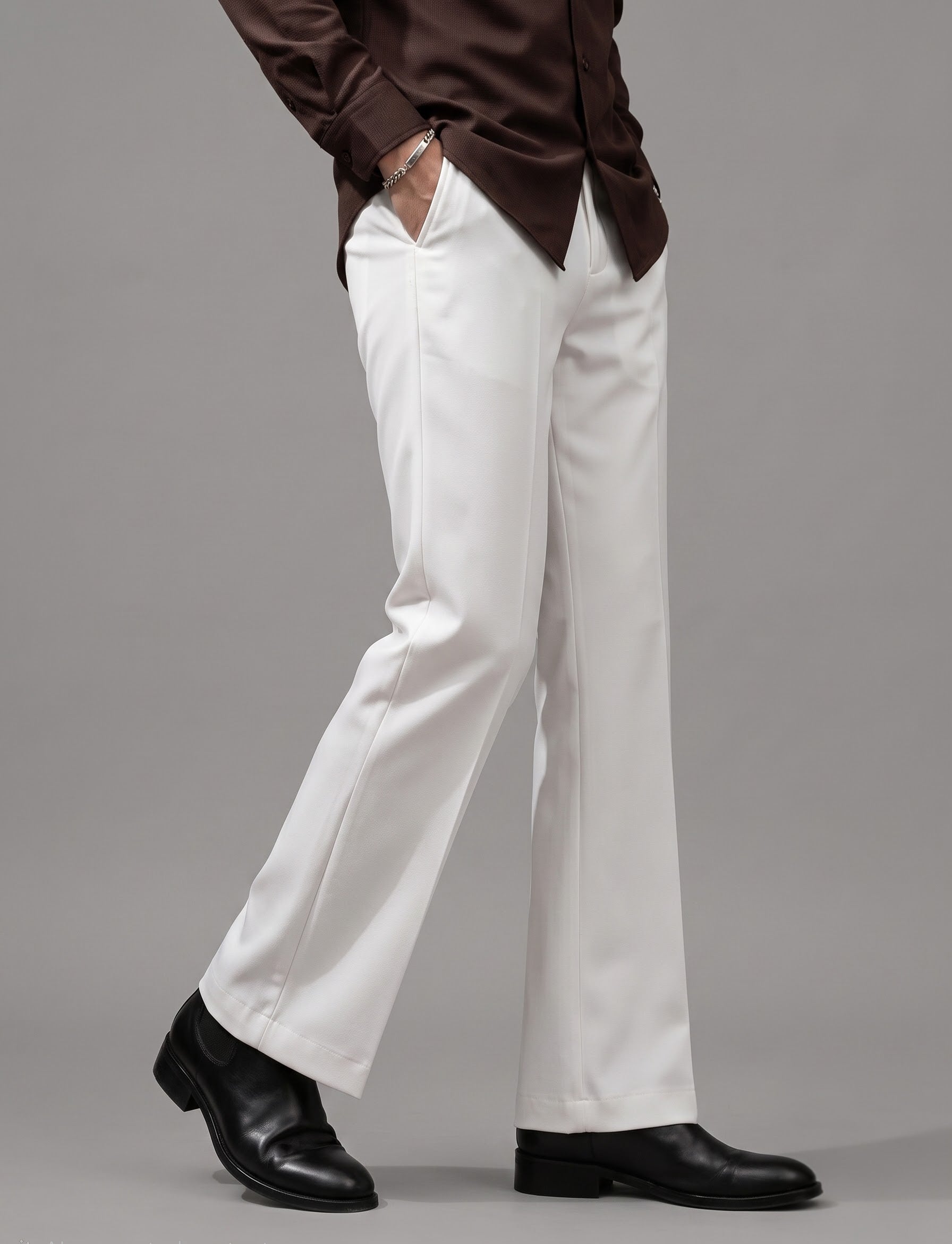 White bootcut trouser