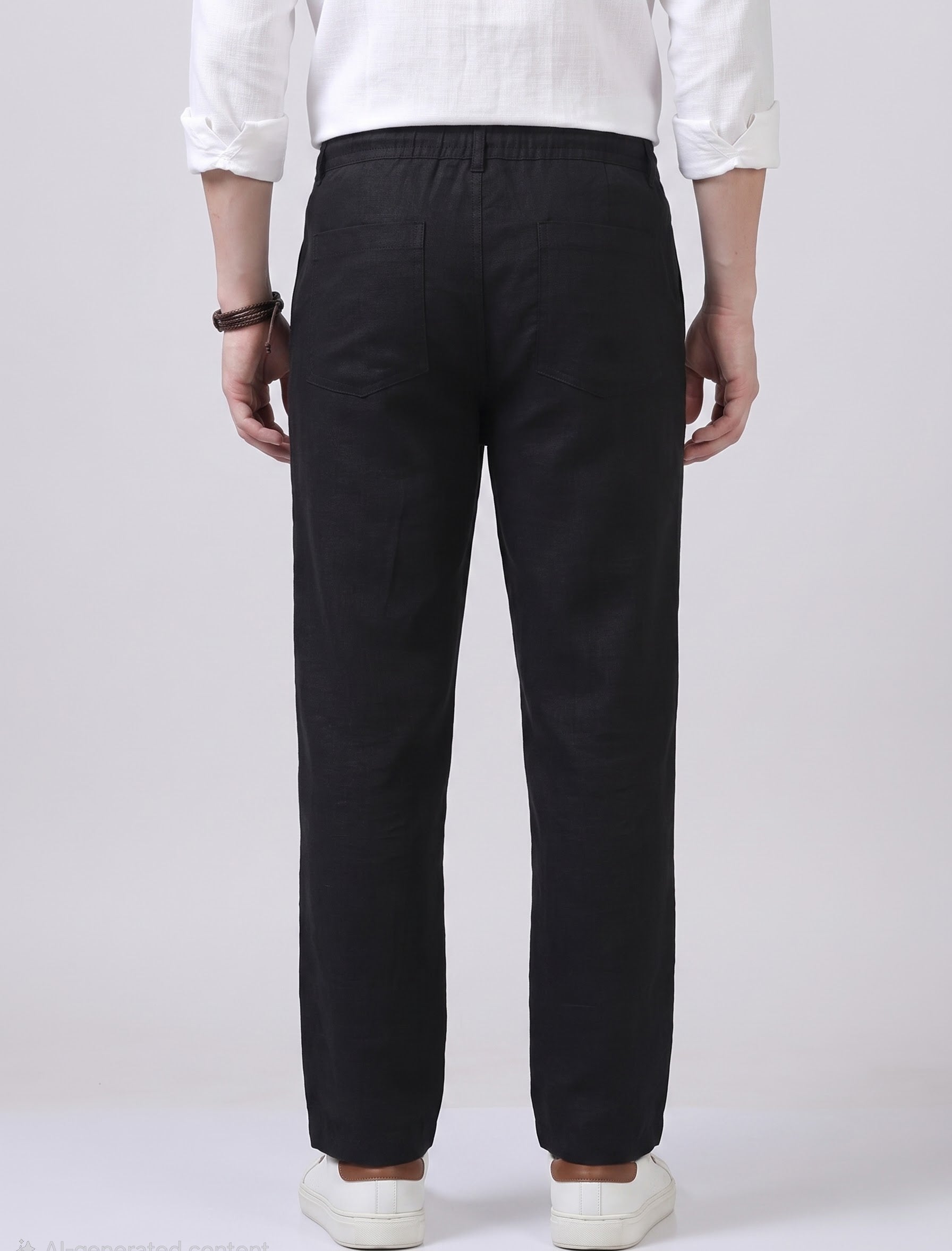 Black linen trouser