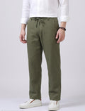 Olive green linen trouser