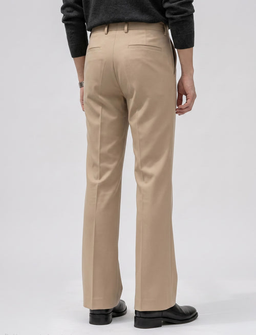Beige bootcut trouser