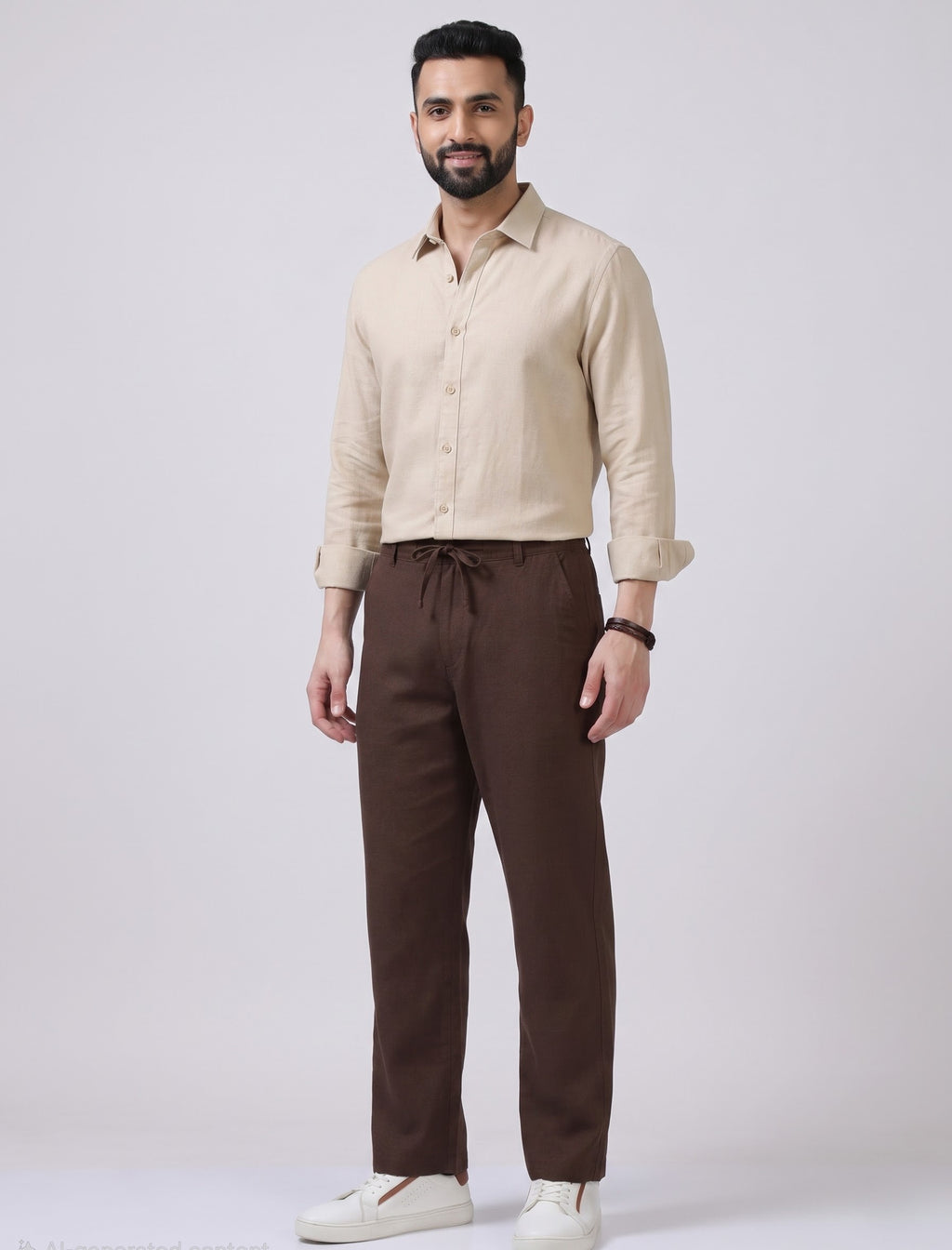 Brown linen trouser