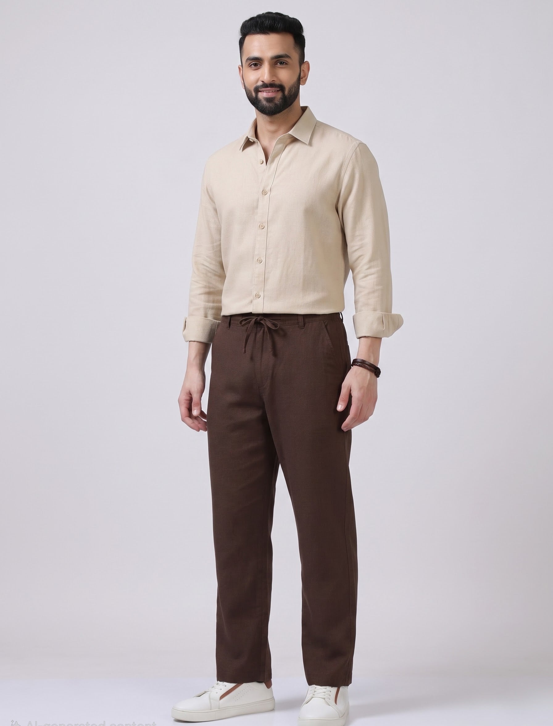Brown linen trouser