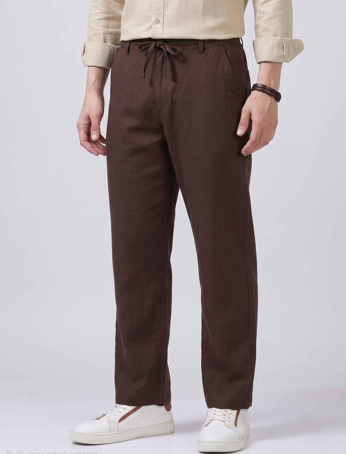 Brown linen trouser