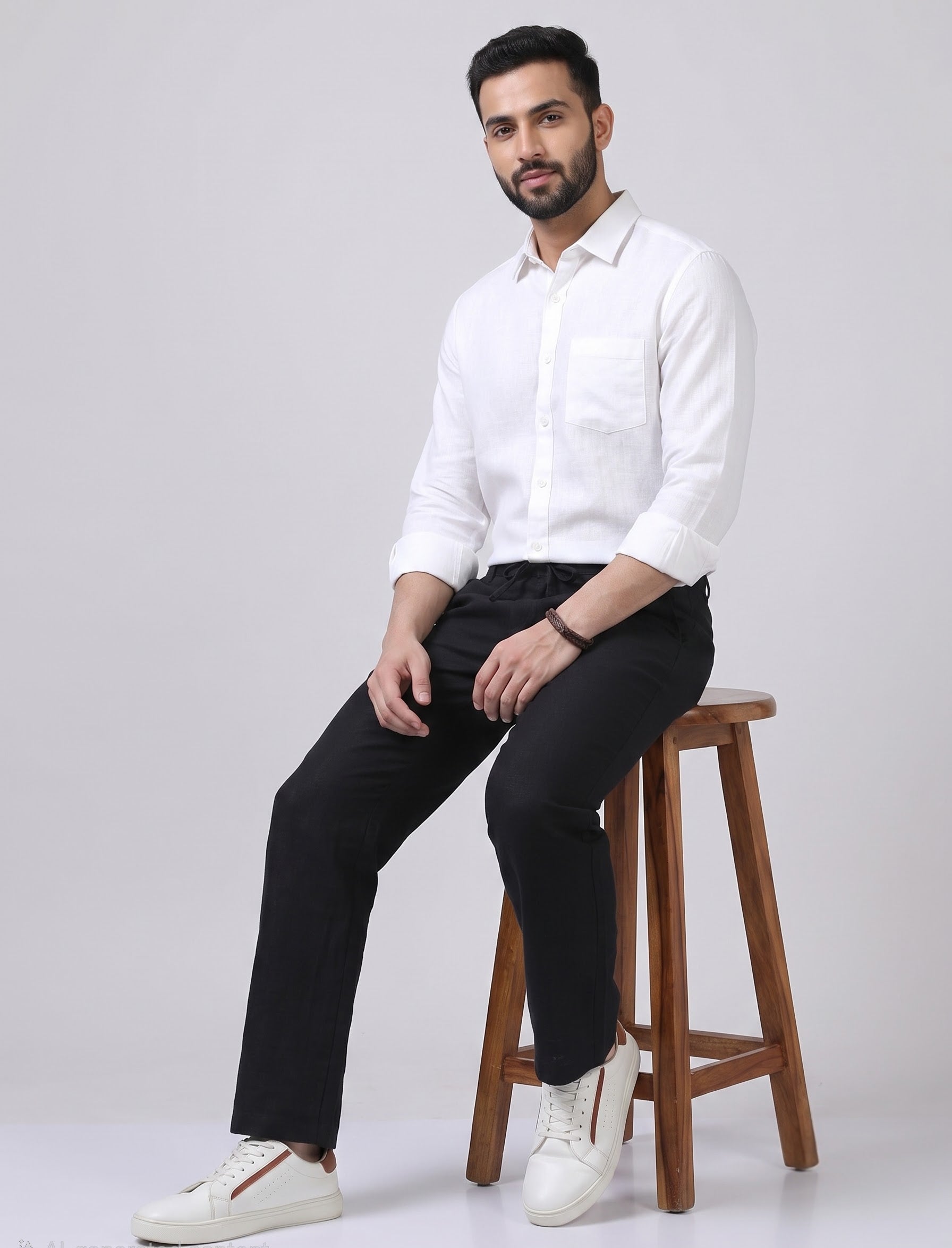 Black linen trouser