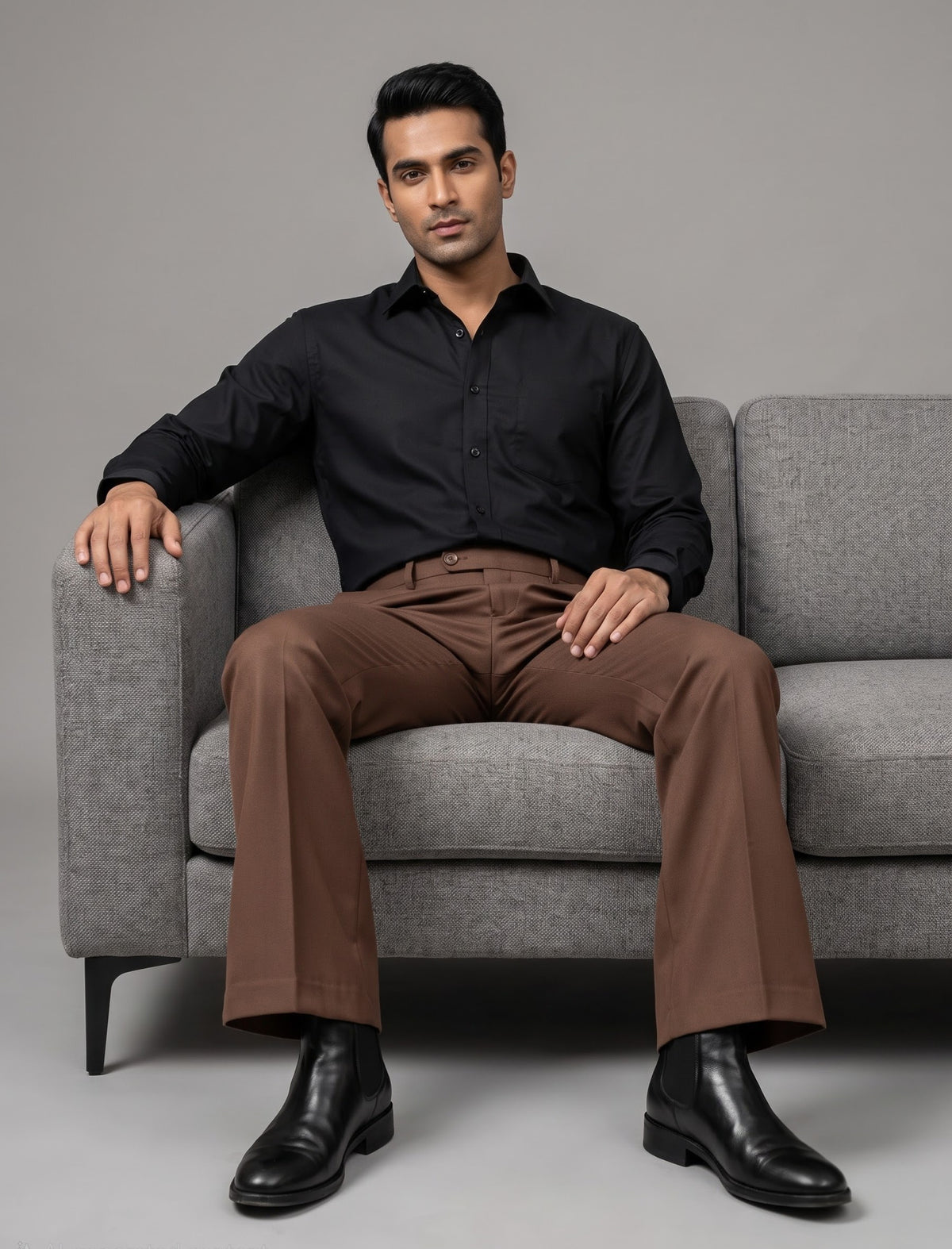 Brown bootcut trouser