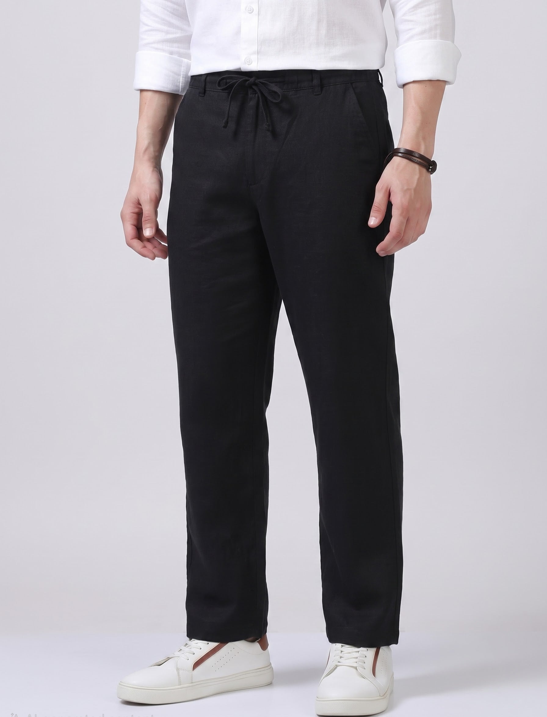Black linen trouser