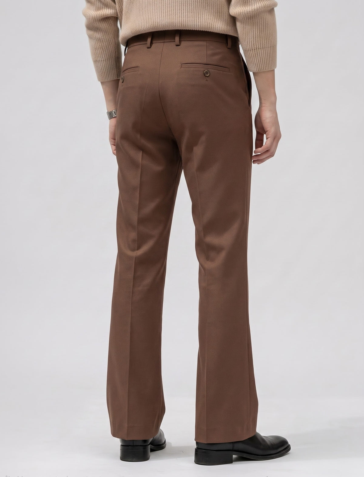 Brown bootcut trouser