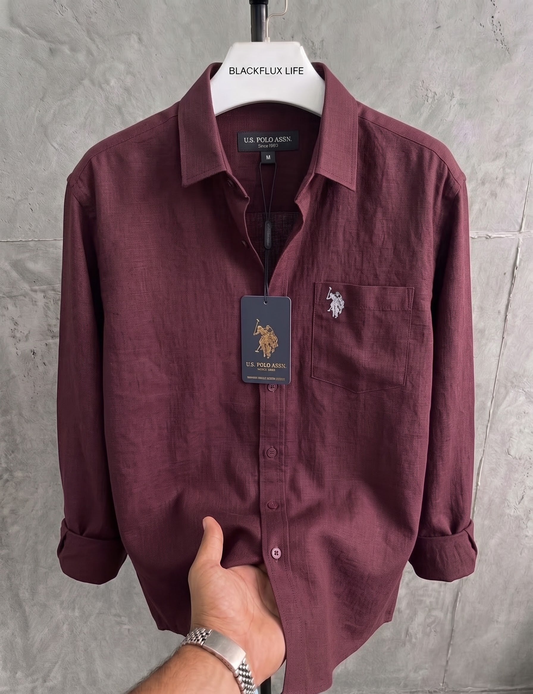 Wine Linen Shirt