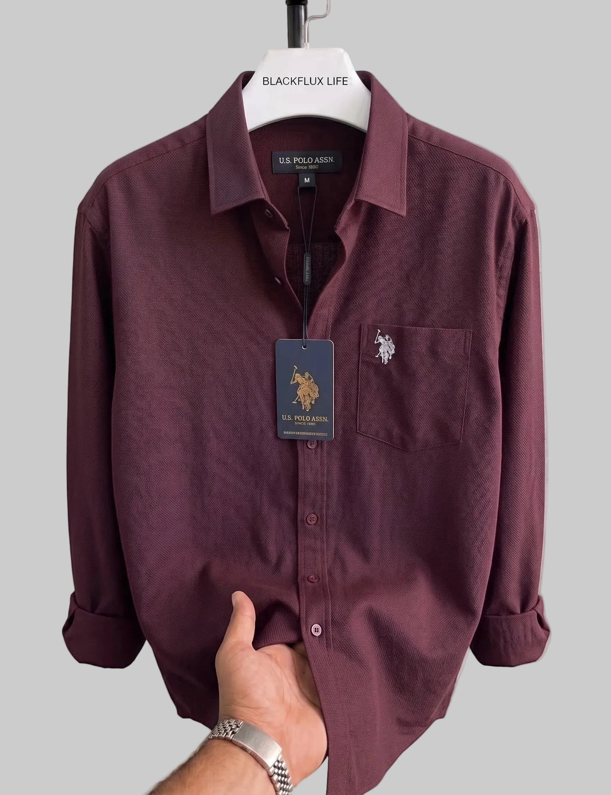Wine oxford shirt