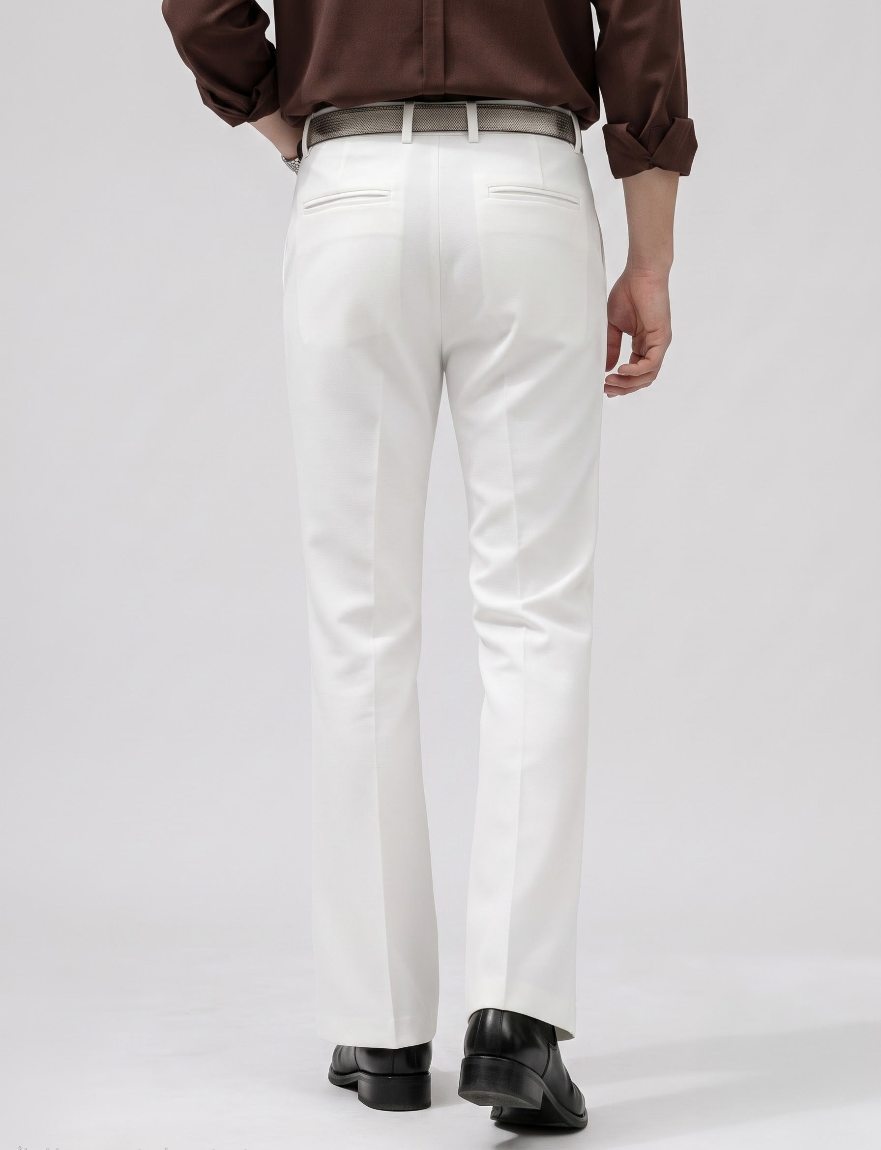 White bootcut trouser
