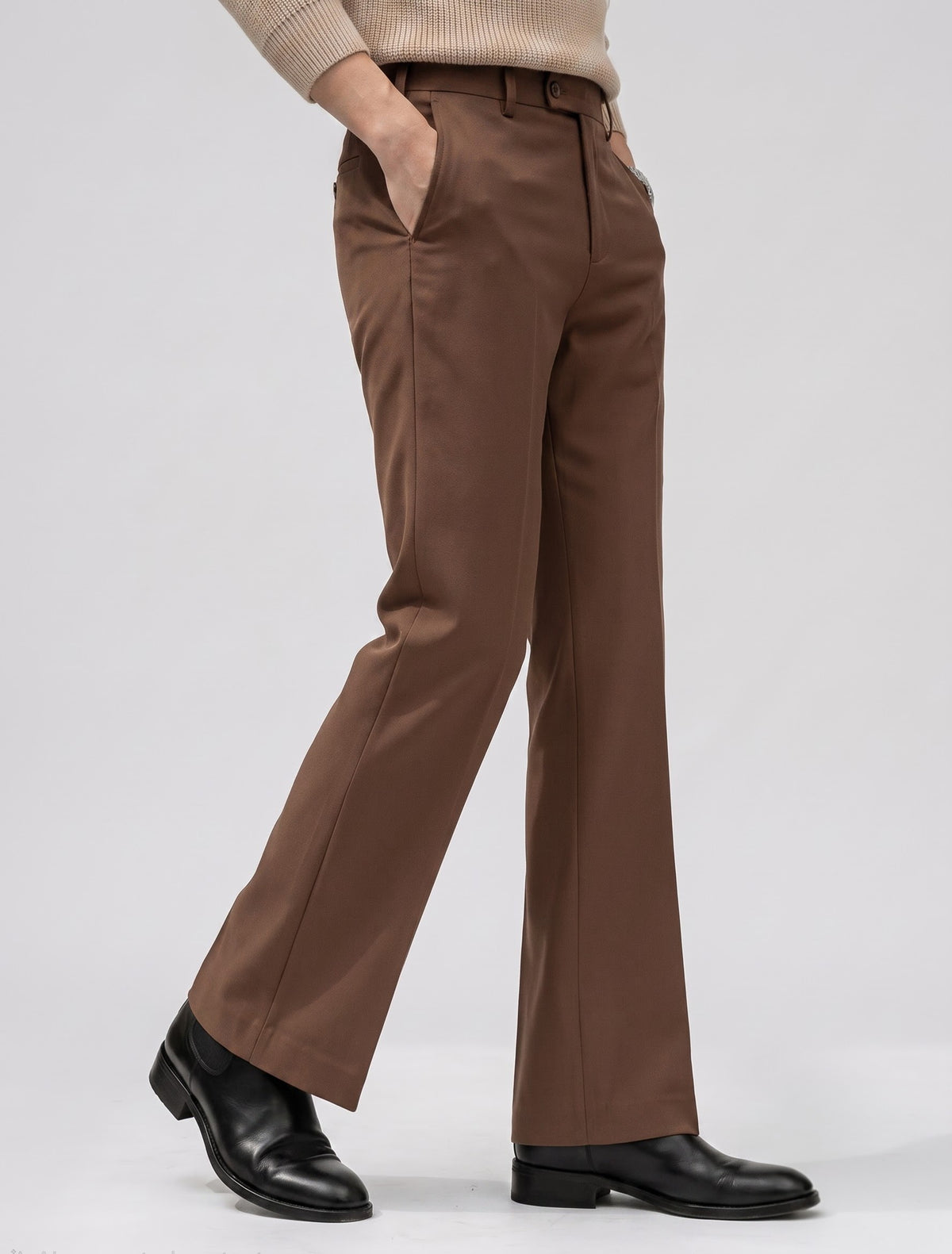 Brown bootcut trouser
