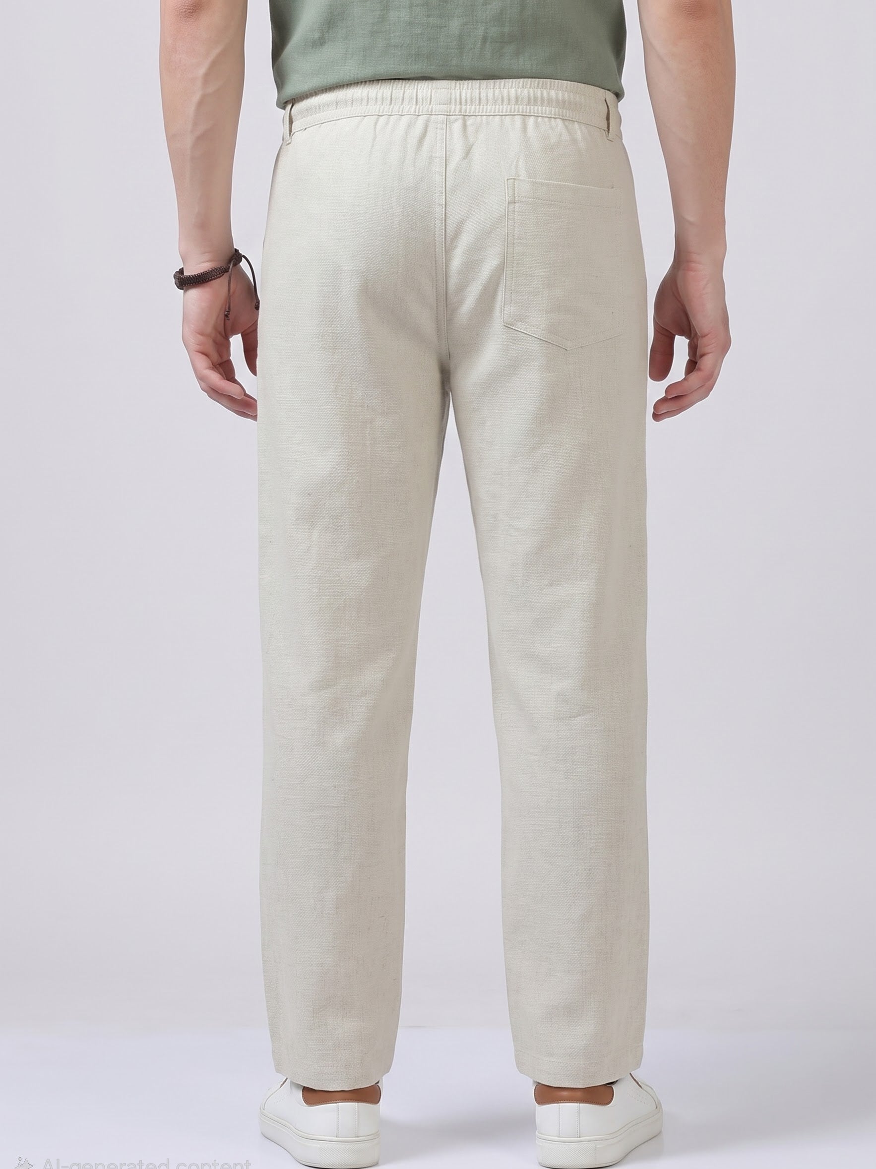 Cream linen trouser