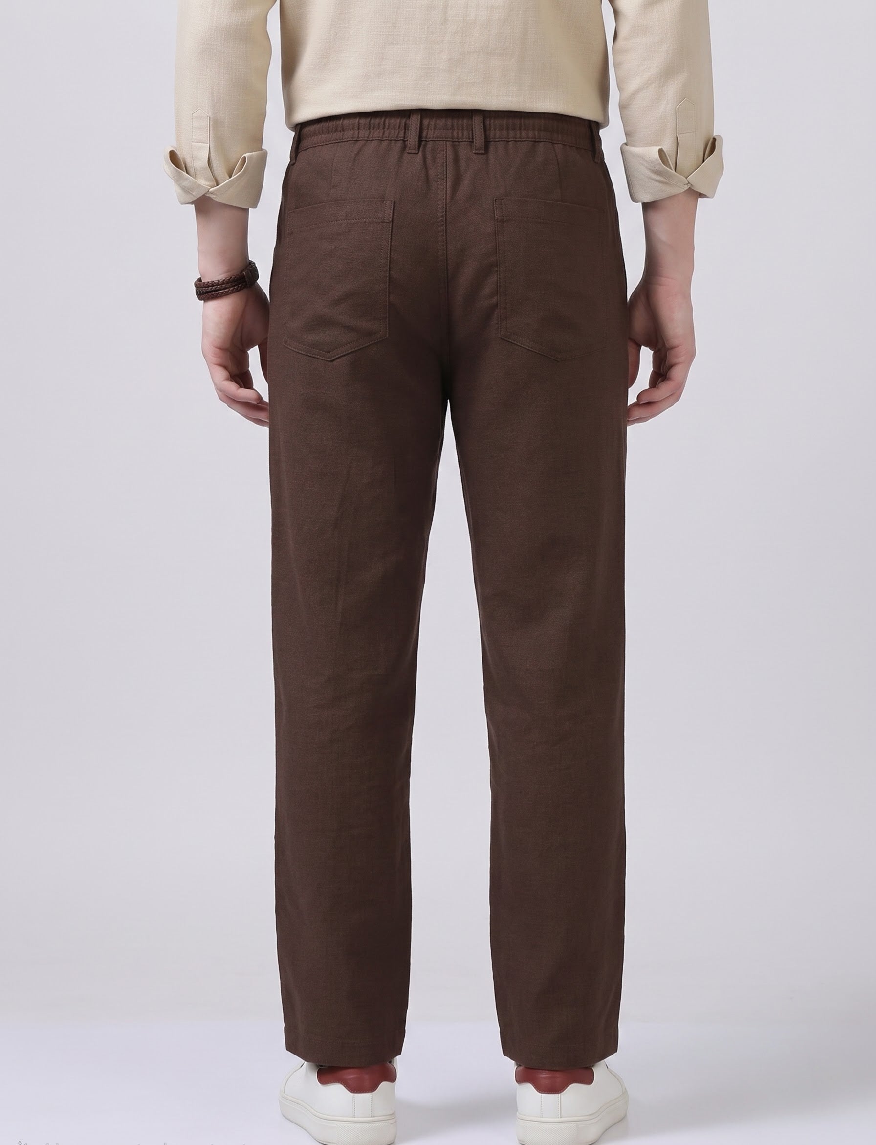 Brown linen trouser