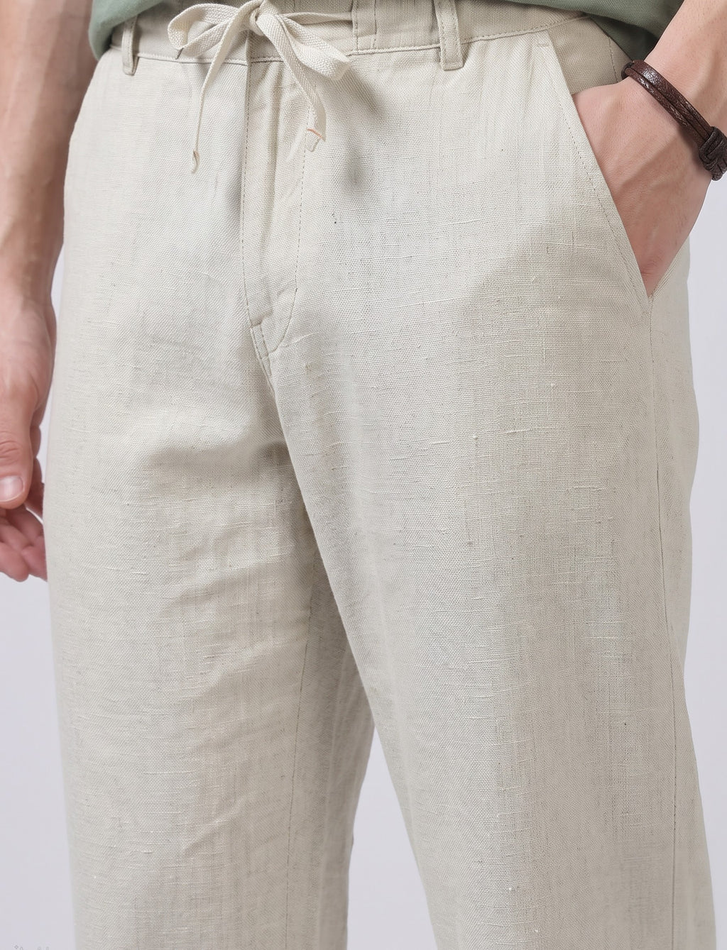 Cream linen trouser